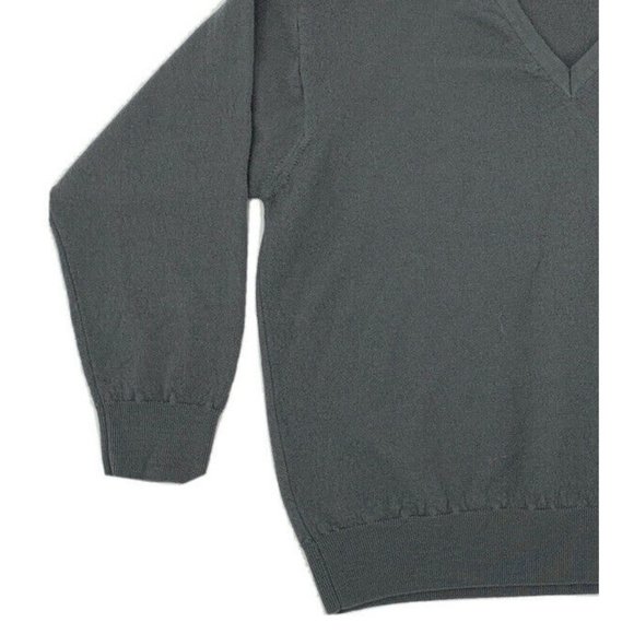 Men's Pebble Beach Collection Long Sleeve V-Neck Sweater Gray Woolmark Golf - Picture 2 of 12